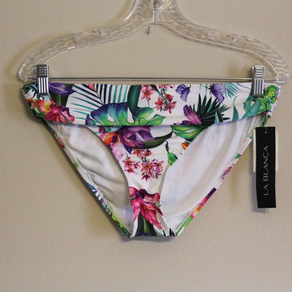 NWT La Blanca Fold Over Hipster Bikini Bottoms